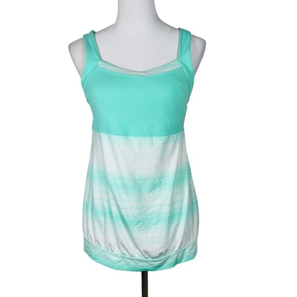 Athleta Mint Green Stride Crunch & Punch Cross Back Tank Top Size LT - Picture 3 of 11